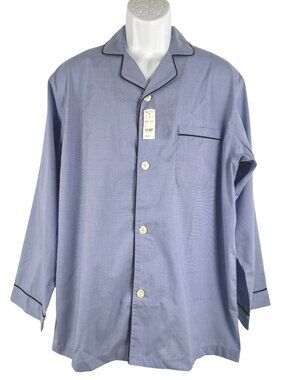 Brooks Brothers Pajama Shirt Mens Medium Blue Cotton Sleep NWT TP-3848